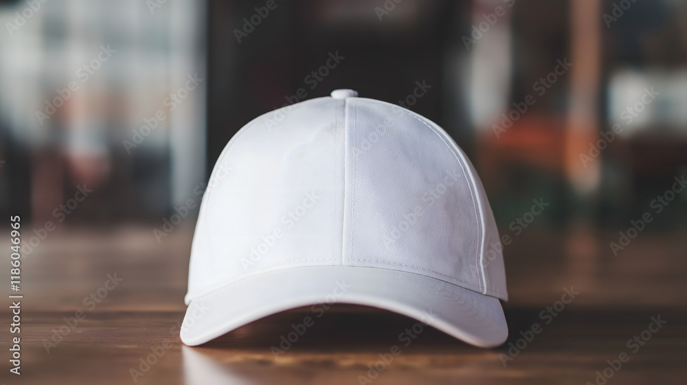 Plain white baseball cap on a wooden table, featuring a minimalist design and clean aesthetic, perfect for casual wear and versatile enough for customization or everyday style. Plain white baseball cap on a wooden table, featuring a minimalist design and clean aesthetic, perfect for casual wear and versatile enough for customization or everyday style.