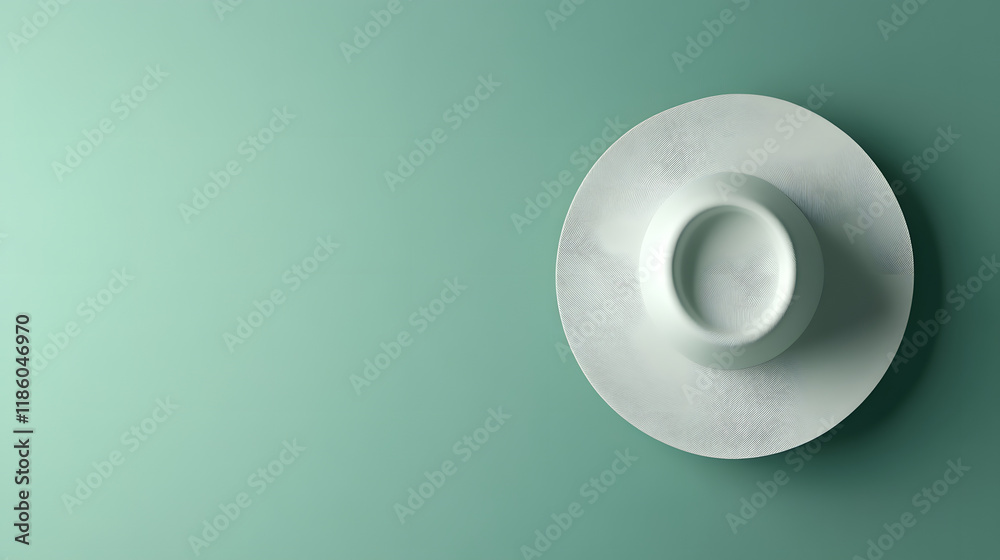 Hat on the green background with copy space Hat on the green background with copy space