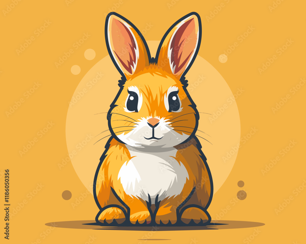 Obraz premium Cute Little Bunny Vector Cartoon Illustration