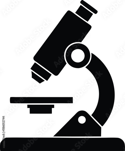 Microscope silhouette vector, Microscope vector icon symbol