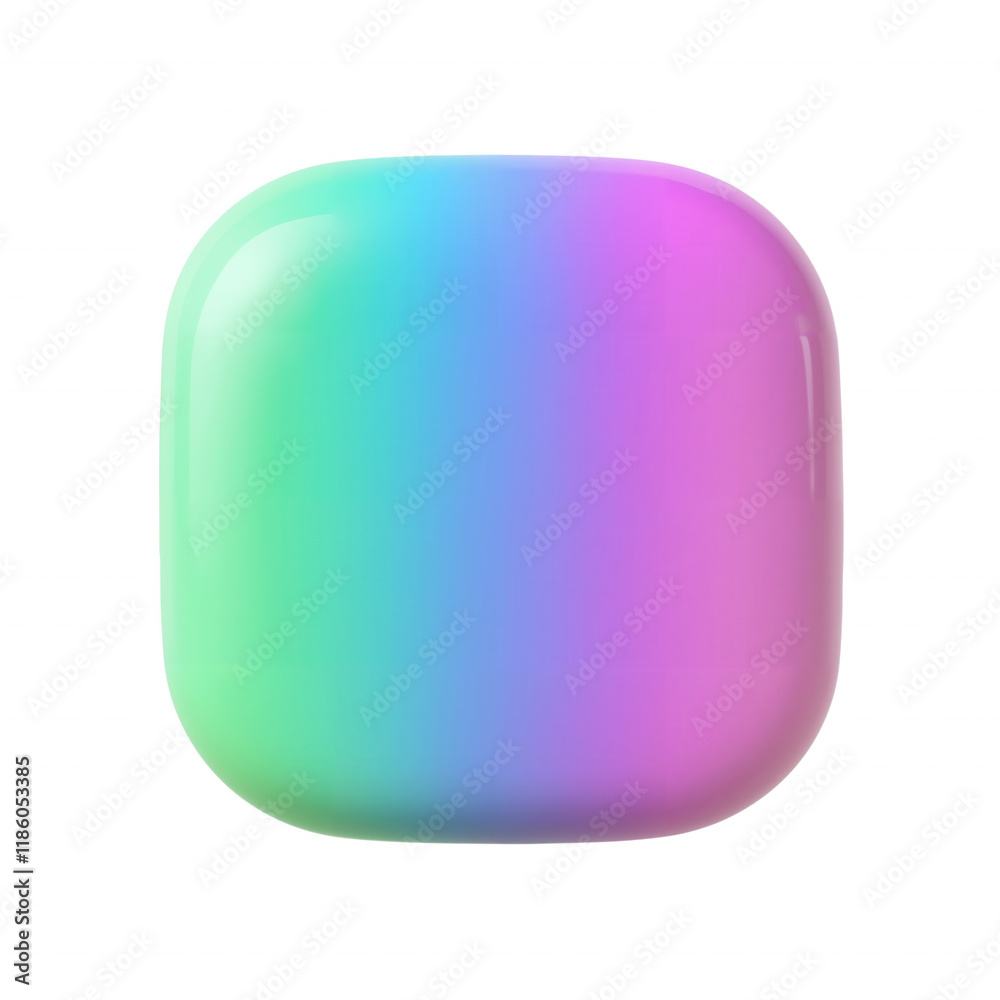 Colorful Glossy Rounded Cube with Gradient Colorful Glossy Rounded Cube with Gradient