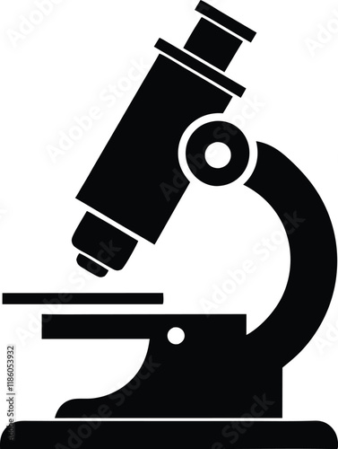 Microscope silhouette vector, Microscope vector icon symbol