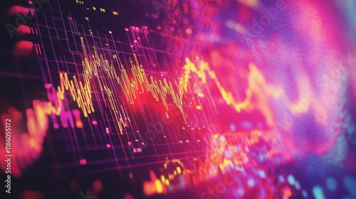 Wallpaper Mural Vibrant Data Visualization with Colorful Chart and Graph Lines Torontodigital.ca