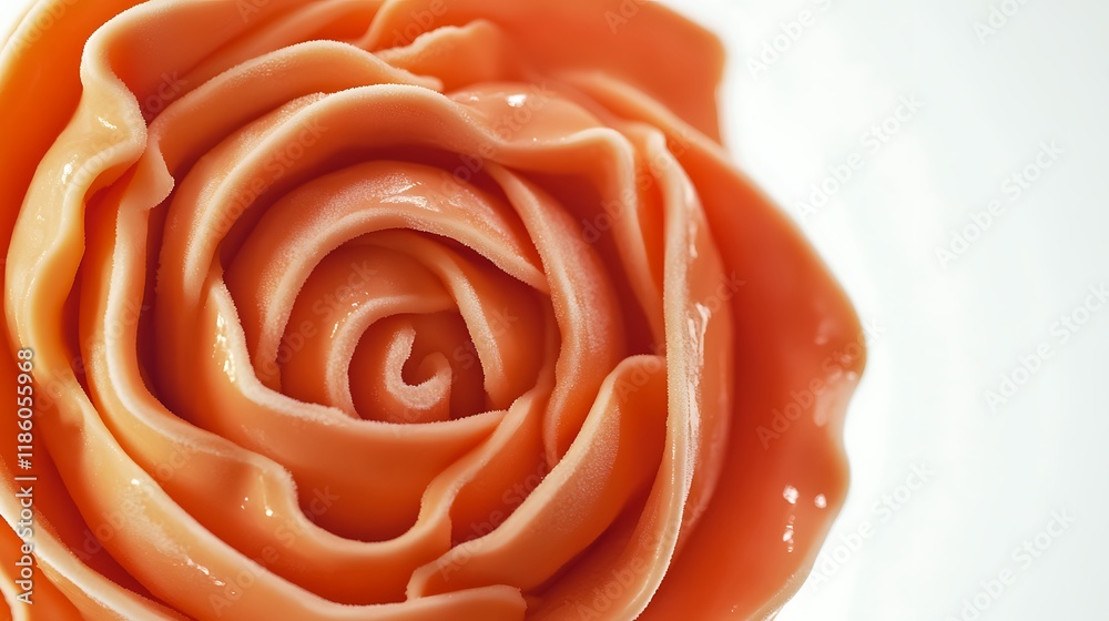 Close-up of a realistic plasticine ice cream in a spiral shape, isolated against a white background. Close-up of a realistic plasticine ice cream in a spiral shape, isolated against a white background.