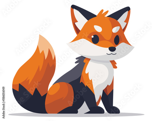 Cute fox cartoon icon. Animal zoo life nature and fauna theme. Colorful design. Vector illustration.