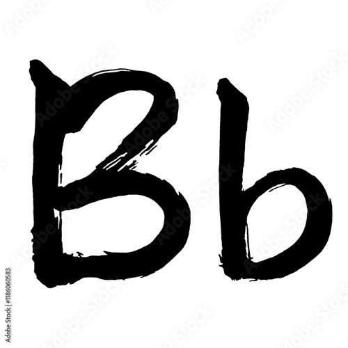 Japan calligraphy art【B・b】日本の書道アート【B・b】／This is Japanese kanji 日本の漢字です／illustrator vector イラストレーターベクター