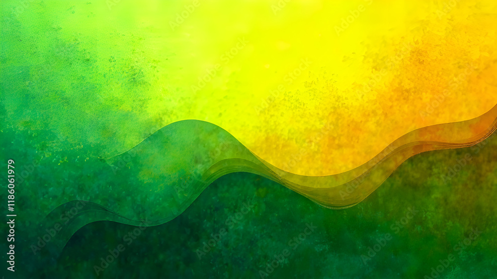 Abstract Background. A beautifully vibrant green and yellow watercolor background featuring an artistic swirl that enhances its visual appeal