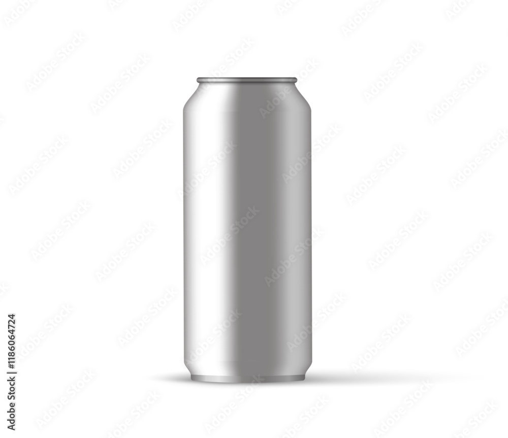 Realistic Tall Aluminum Can Mockup for Soda, Beer, Energy Drink or Water Packaging, Perfect for Branding and Advertising