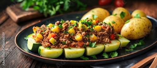 Zucchini on a plate filled ...