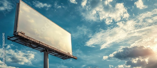 Empty billboard against a b...