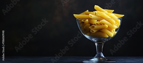 Raw Italian penne pasta ser...