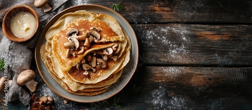 Pancakes with mushrooms Hom...