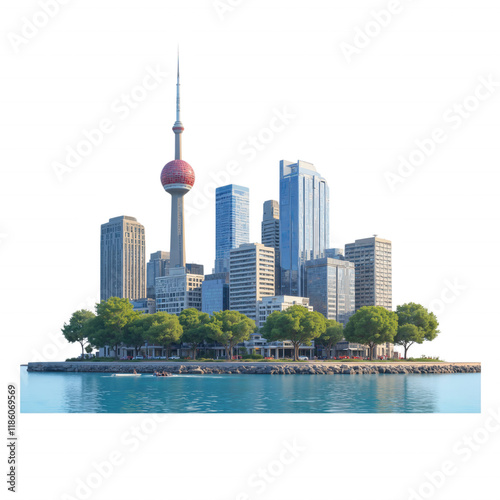 Shanghai Skyline with Modern Skyscrapers and Waterfront