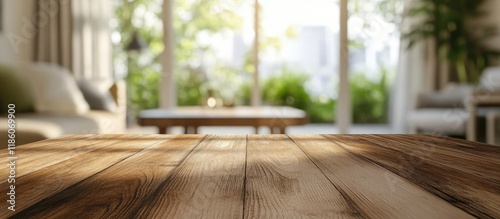 Tabletop and blurred living...