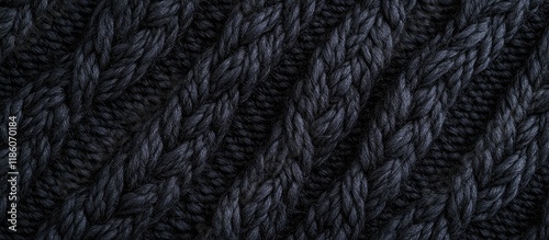 Black knitted wool texture ...