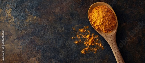 Top view of turmeric in a w...