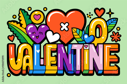 Valentines Day Love Doodle - Colorful, Fun.