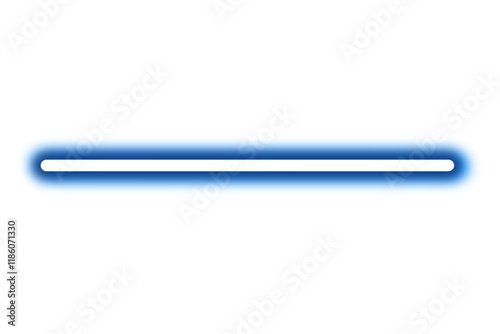 Futuristic neon blue line sign, glowing laser light effect, isolated on transparent background. Shiny neon tube frame for decoration, modern design elements, vibrant illumination PNG