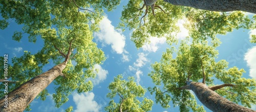 Trees the sky and an area f...
