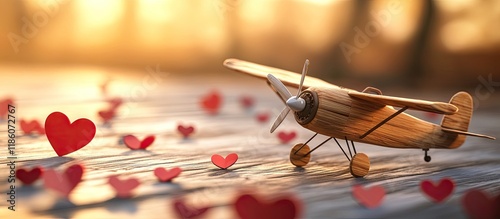Small Wooden Airplane Leavi...