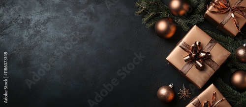 Dark Christmas backdrop fea...