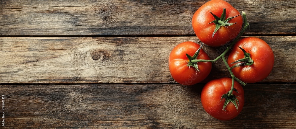 Ox heart tomatoes on a rustic wood background with free space for text Top view. with copy space image. Place for adding text or design Ox heart tomatoes on a rustic wood background with free space for text Top view. with copy space image. Place for adding text or design