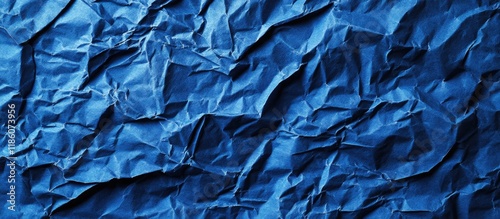 Close up of a blue crumpled...