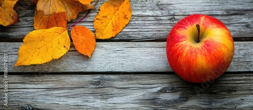 Apple and yellow red maple ...