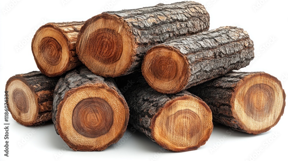 Stack of cut firewood logs isolated on white background. Stack of cut firewood logs isolated on white background.