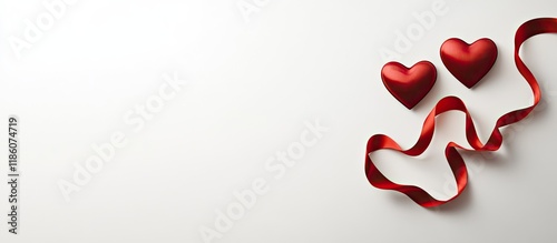 Heart shaped ribbons on a w...