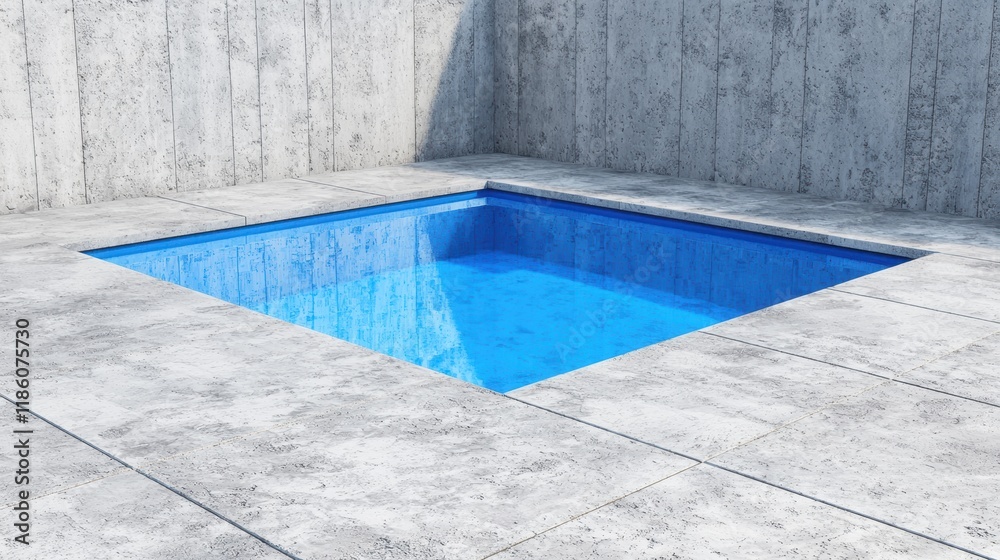 Obraz premium Modern Minimalist Square Pool in Concrete Setting