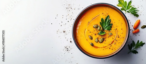 Pumpkin and carrot soup gar...