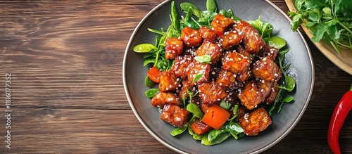 View of tempeh mendoan a ta...