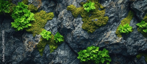 Vibrant green leaves agains...
