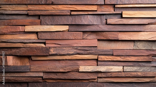 Rustic Brown Stacked Stone Wall Texture Background