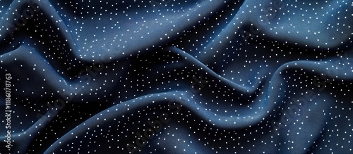 Dark blue cotton fabric fea...