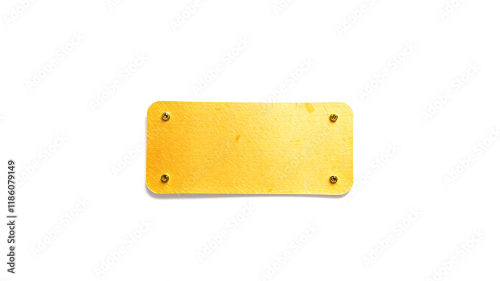 Gold sticker isolated with shadow on white background. Generative AI