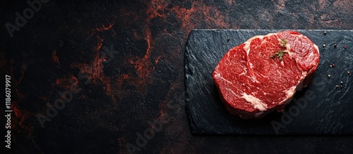 Raw beef steak Piece of mea...