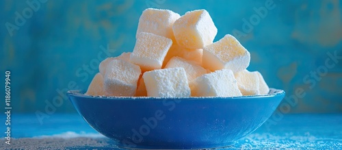 Zephyr zefir in a blue bowl...