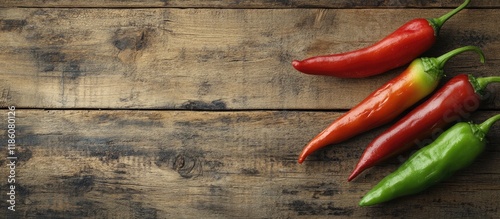 Pepperoncini peppers on a r...