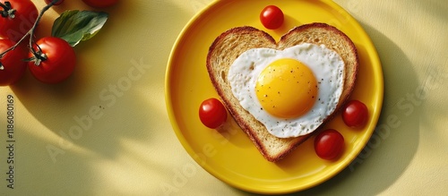 Heart shaped fried egg toas...