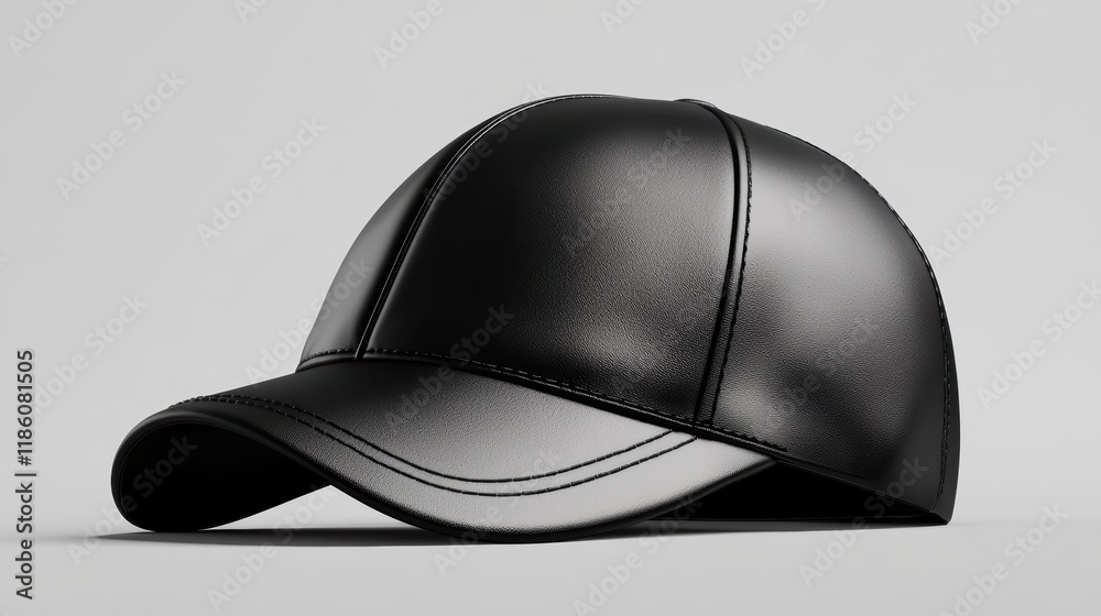Stylish Black Leather Baseball Cap Mockup Stylish Black Leather Baseball Cap Mockup