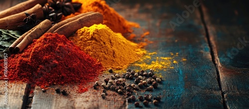 A range of vibrant spices o...