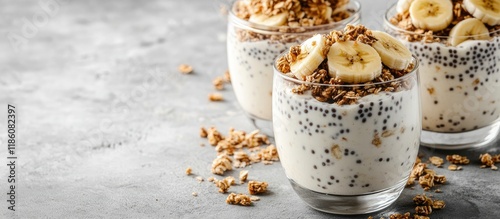 Yogurt with chia seeds and ...