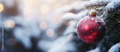 Christmas bauble hanging on...