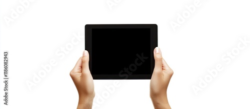 Hands holding a black table...