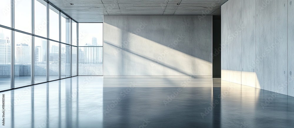 Obraz premium Vacant floor in a contemporary business office building. with copy space image. Place for adding text or design