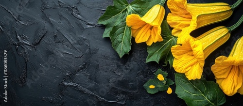 Yellow squash flowers and l...