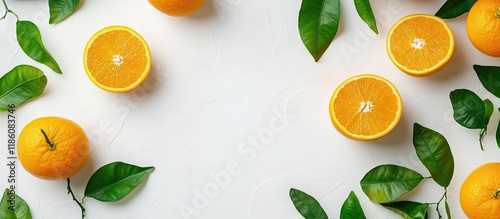 Fresh juicy oranges accompa...