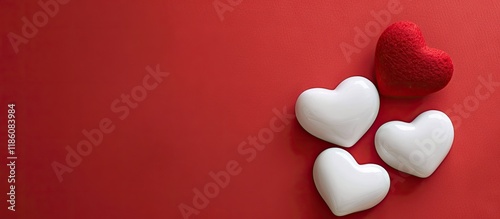 White ceramic hearts alongs...